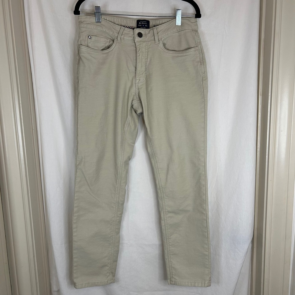 Ben Sherman Slim Fit Mens‎ Pants 32x30 Beige Casual Chinos Trousers